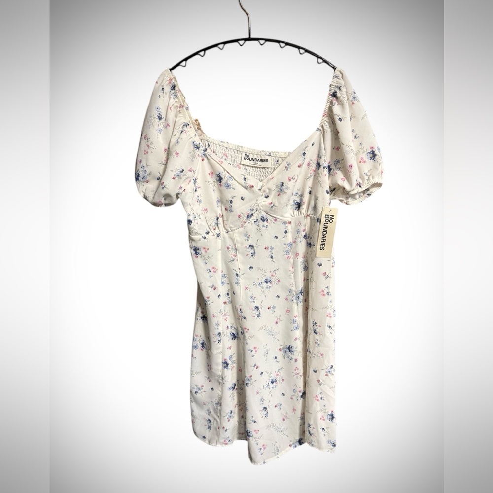 No Boundaries Floral Mini Dress - Cream and Pink - Picture 1 of 4